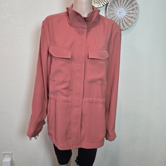 Banana Republic Women's Xl Lightweight Field Jacket Utility Rust Orange - Picture 9 of 16